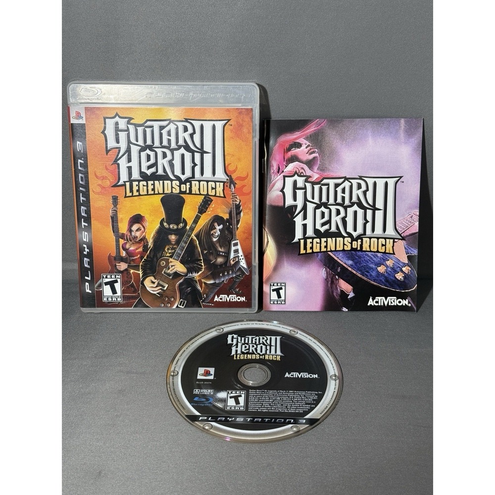 Guitar Hero 3: Legends of Rock for PS3 - Tested & Working (CIB)